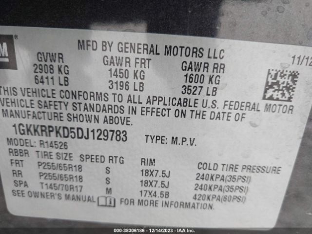 Photo 8 VIN: 1GKKRPKD5DJ129783 - GMC ACADIA 