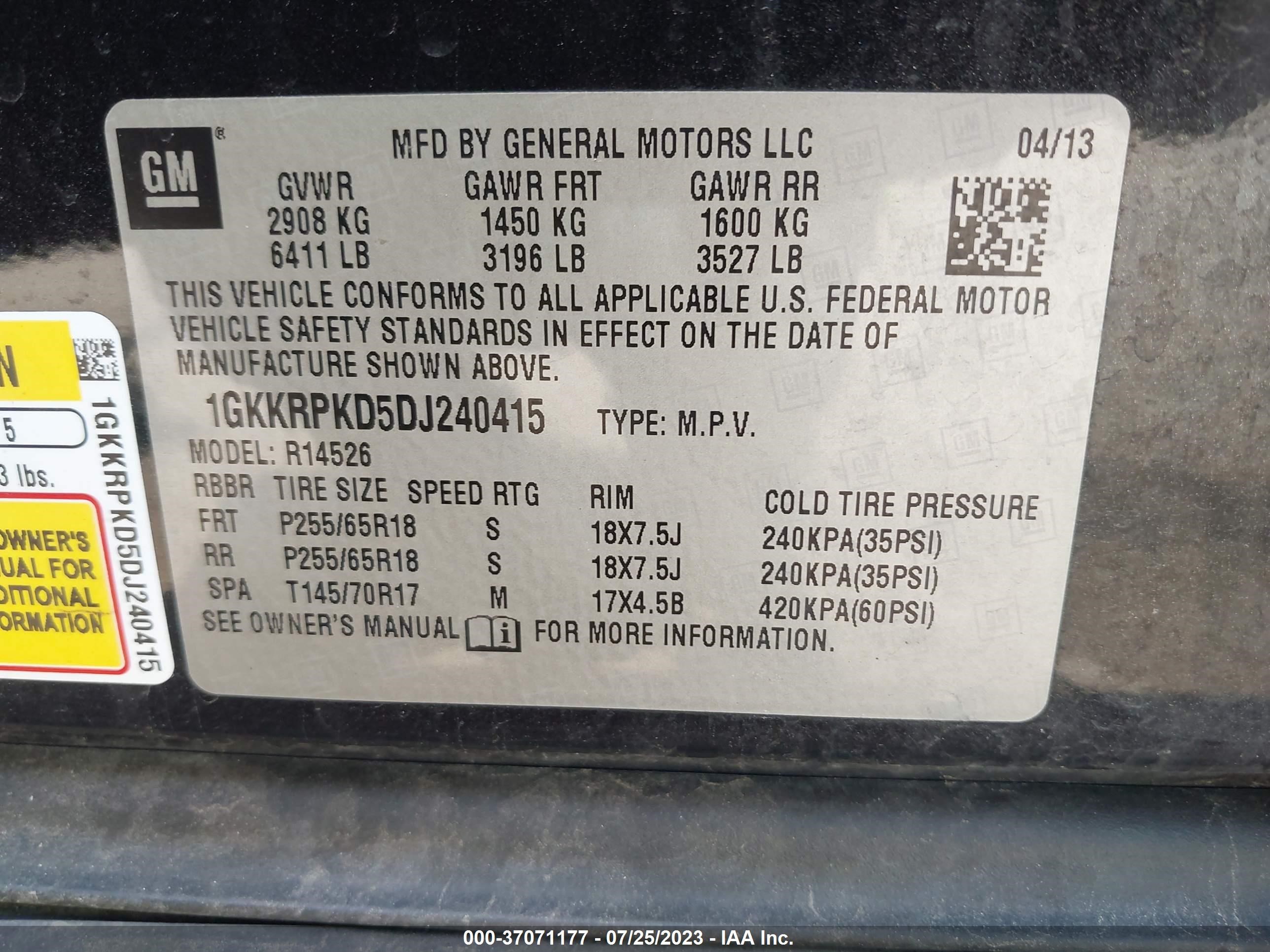 Photo 8 VIN: 1GKKRPKD5DJ240415 - GMC ACADIA 