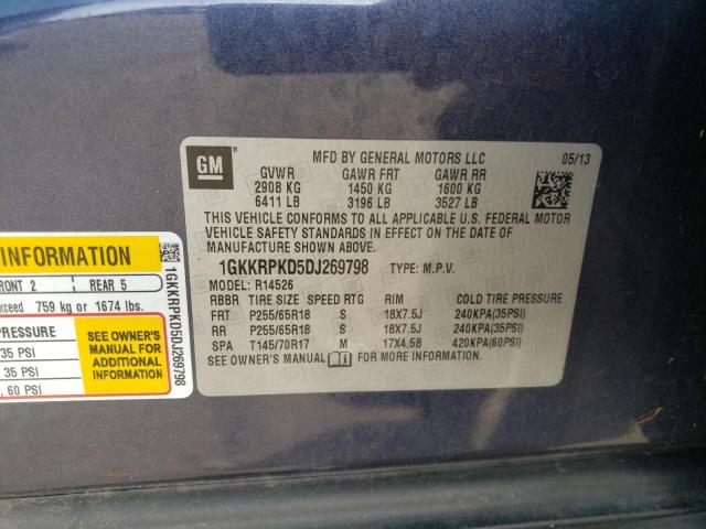 Photo 9 VIN: 1GKKRPKD5DJ269798 - GMC ACADIA SLE 