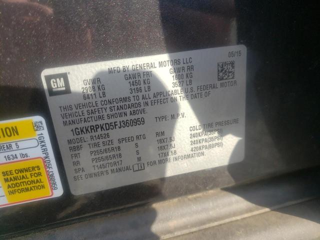 Photo 9 VIN: 1GKKRPKD5FJ360959 - GMC ACADIA SLE 