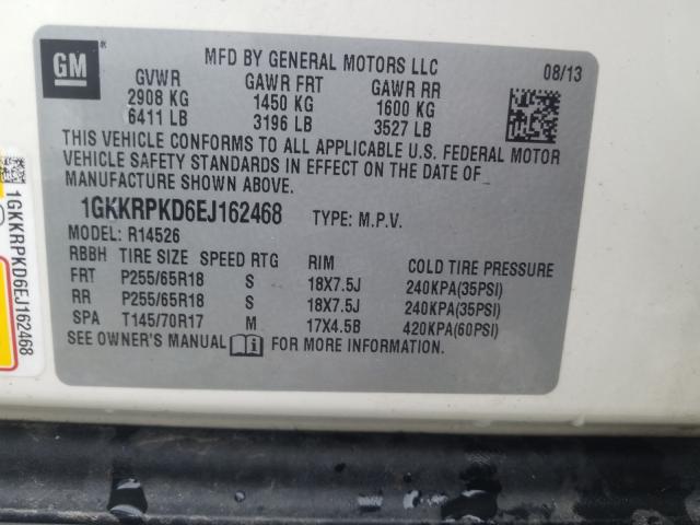 Photo 9 VIN: 1GKKRPKD6EJ162468 - GMC ACADIA SLE 