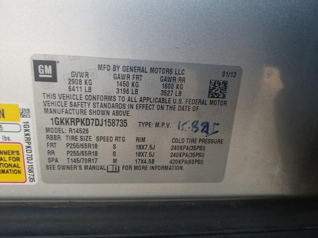 Photo 9 VIN: 1GKKRPKD7DJ158735 - GMC ACADIA SLE 