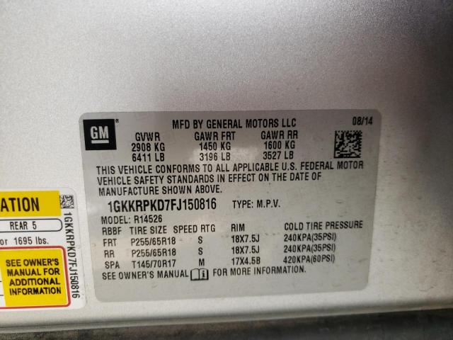 Photo 9 VIN: 1GKKRPKD7FJ150816 - GMC ACADIA SLE 