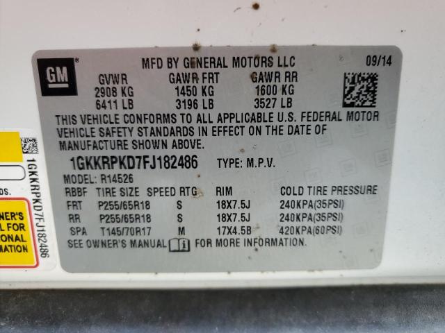 Photo 12 VIN: 1GKKRPKD7FJ182486 - GMC ACADIA 