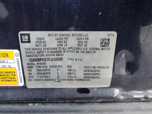 Photo 11 VIN: 1GKKRPKD7FJ239995 - GMC ACADIA SLE 