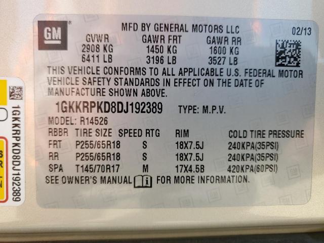 Photo 13 VIN: 1GKKRPKD8DJ192389 - GMC ACADIA 