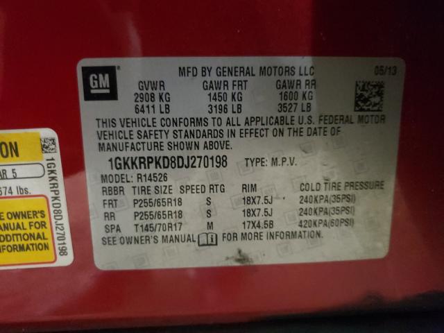 Photo 9 VIN: 1GKKRPKD8DJ270198 - GMC ACADIA SLE 