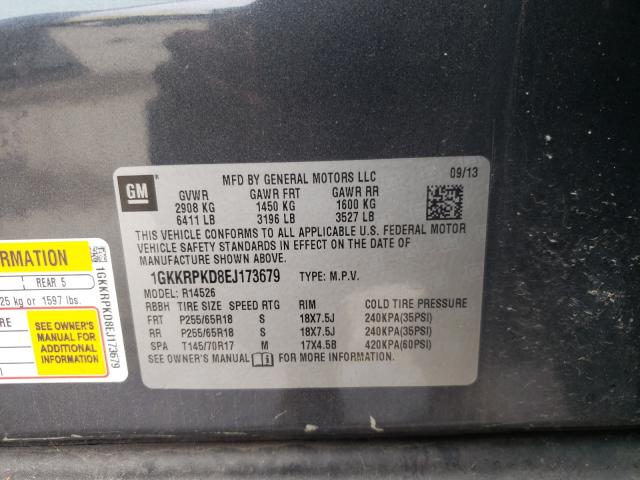 Photo 9 VIN: 1GKKRPKD8EJ173679 - GMC ACADIA SLE 