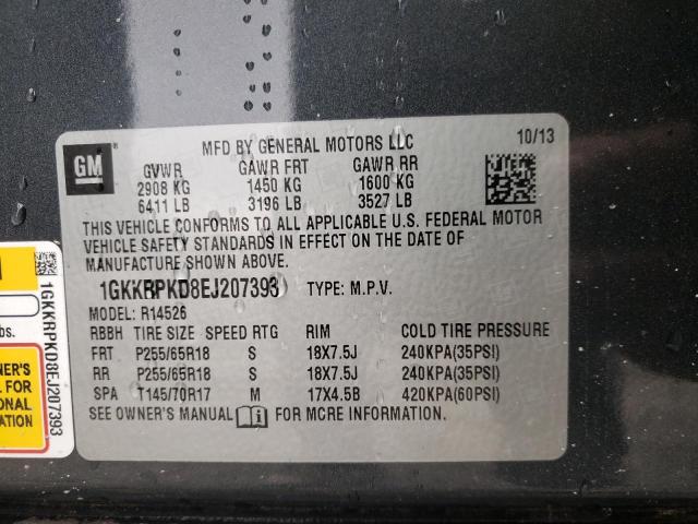 Photo 9 VIN: 1GKKRPKD8EJ207393 - GMC ACADIA SLE 