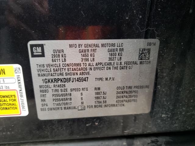 Photo 9 VIN: 1GKKRPKD8FJ145947 - GMC ACADIA SLE 