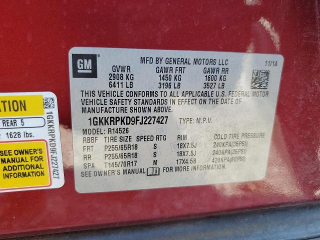 Photo 12 VIN: 1GKKRPKD9FJ227427 - GMC ACADIA SLE 