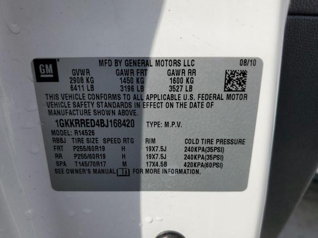 Photo 12 VIN: 1GKKRRED4BJ168420 - GMC ACADIA SLT 