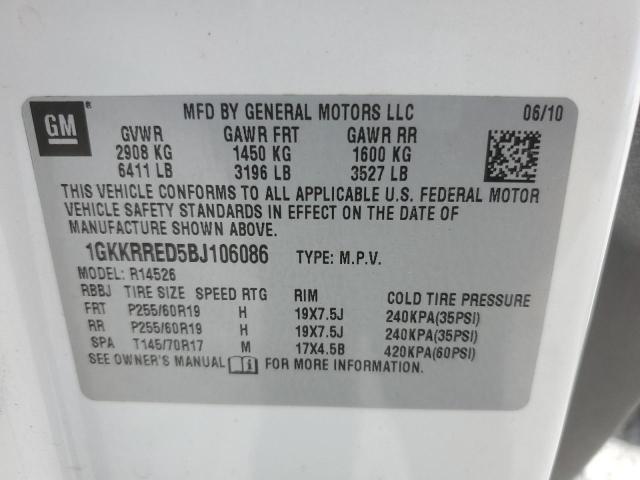 Photo 12 VIN: 1GKKRRED5BJ106086 - GMC ACADIA SLT 