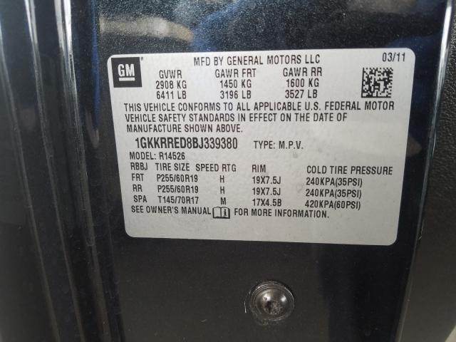 Photo 9 VIN: 1GKKRRED8BJ339380 - GMC ACADIA SLT 