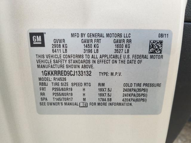 Photo 9 VIN: 1GKKRRED9CJ133132 - GMC ACADIA SLT 