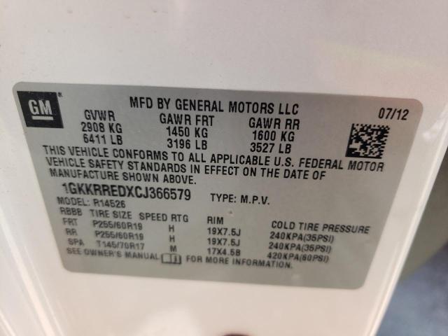 Photo 12 VIN: 1GKKRREDXCJ366579 - GMC ACADIA SLT 