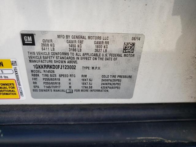 Photo 9 VIN: 1GKKRRKD0FJ123002 - GMC ACADIA SLT 