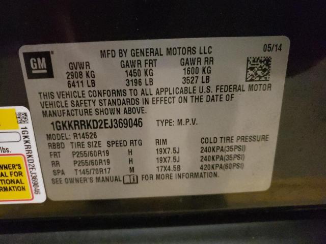 Photo 9 VIN: 1GKKRRKD2EJ369046 - GMC ACADIA SLT 