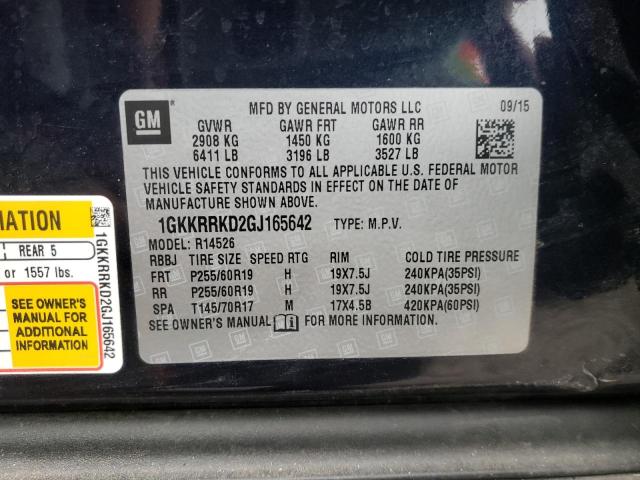 Photo 9 VIN: 1GKKRRKD2GJ165642 - GMC ACADIA SLT 