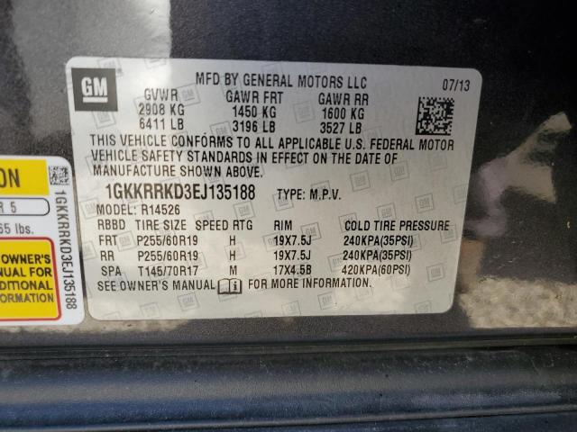 Photo 9 VIN: 1GKKRRKD3EJ135188 - GMC ACADIA SLT 