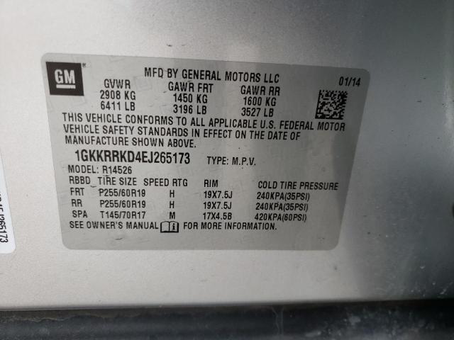 Photo 9 VIN: 1GKKRRKD4EJ265173 - GMC ACADIA SLT 