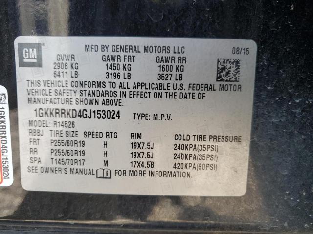 Photo 12 VIN: 1GKKRRKD4GJ153024 - GMC ACADIA SLT 