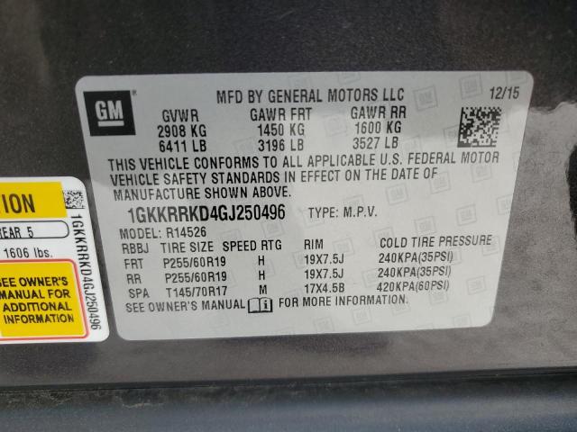 Photo 12 VIN: 1GKKRRKD4GJ250496 - GMC ACADIA 