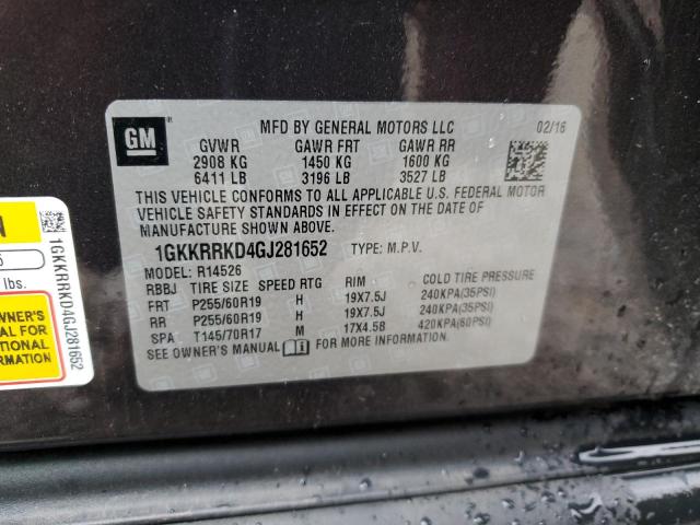 Photo 12 VIN: 1GKKRRKD4GJ281652 - GMC ACADIA 