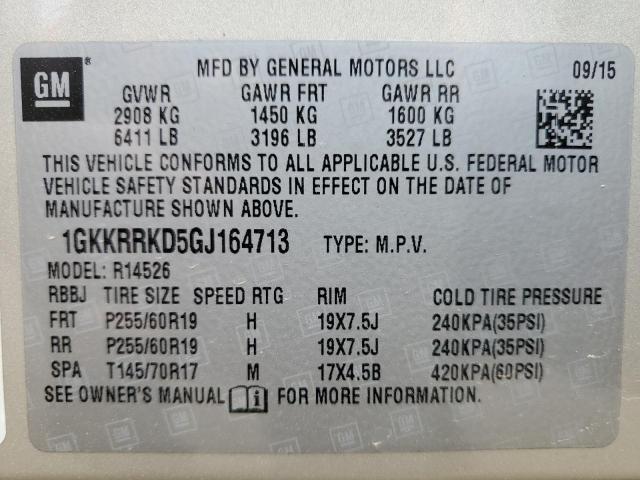 Photo 12 VIN: 1GKKRRKD5GJ164713 - GMC ACADIA 