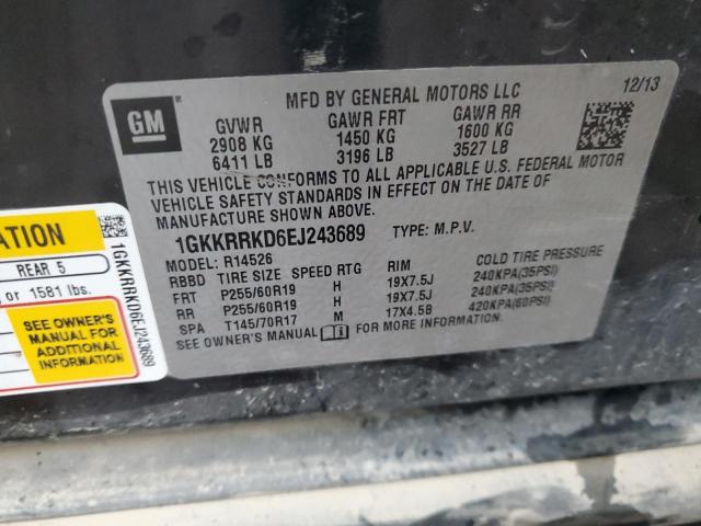 Photo 12 VIN: 1GKKRRKD6EJ243689 - GMC ACADIA 