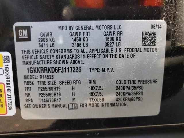 Photo 9 VIN: 1GKKRRKD6FJ117236 - GMC ACADIA SLT 