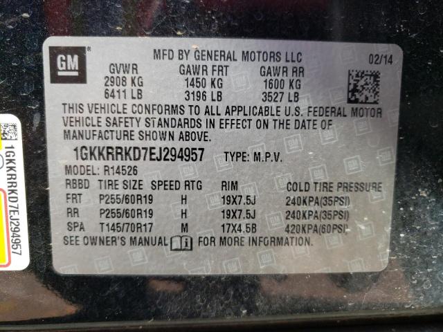 Photo 12 VIN: 1GKKRRKD7EJ294957 - GMC ACADIA SLT 