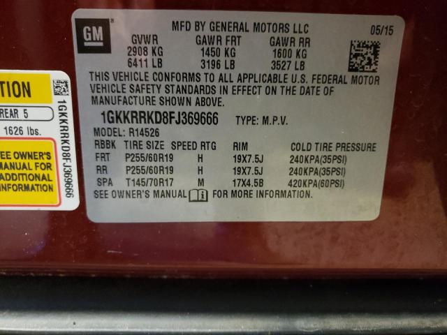 Photo 9 VIN: 1GKKRRKD8FJ369666 - GMC ACADIA SLT 