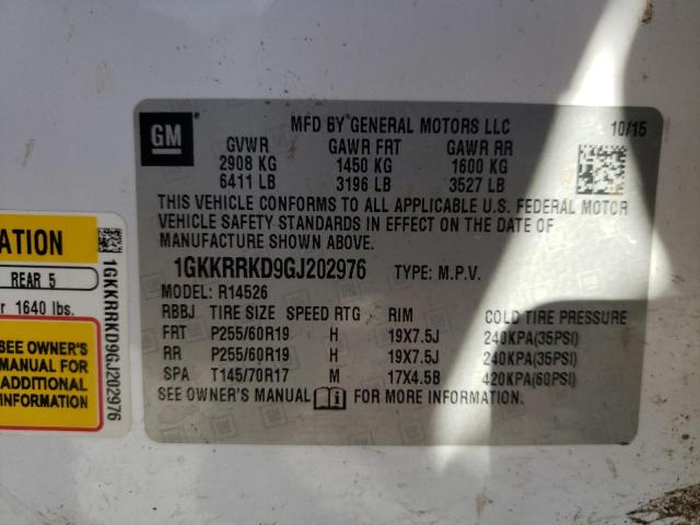 Photo 9 VIN: 1GKKRRKD9GJ202976 - GMC ACADIA SLT 