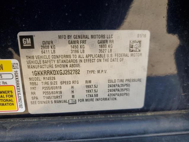 Photo 12 VIN: 1GKKRRKDXGJ262782 - GMC ACADIA SLT 