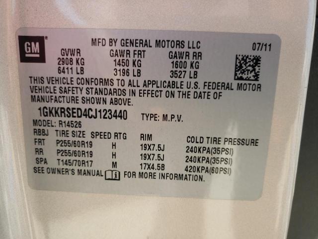 Photo 12 VIN: 1GKKRSED4CJ123440 - GMC ACADIA SLT 