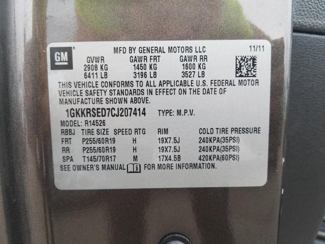 Photo 9 VIN: 1GKKRSED7CJ207414 - GMC ACADIA SLT 