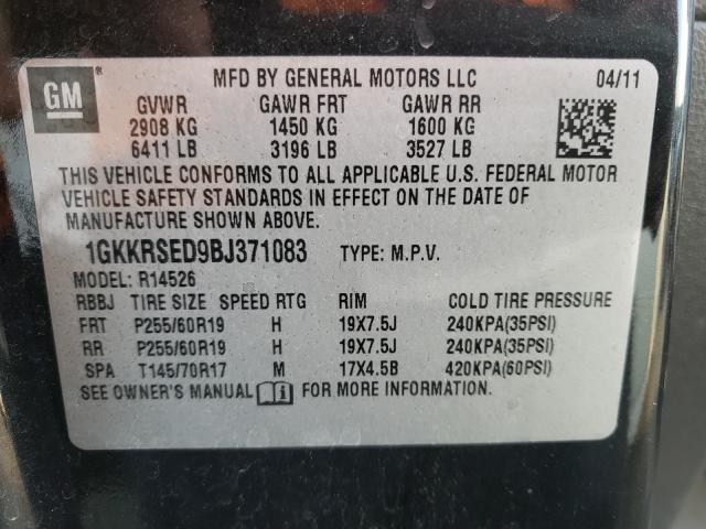 Photo 9 VIN: 1GKKRSED9BJ371083 - GMC ACADIA SLT 