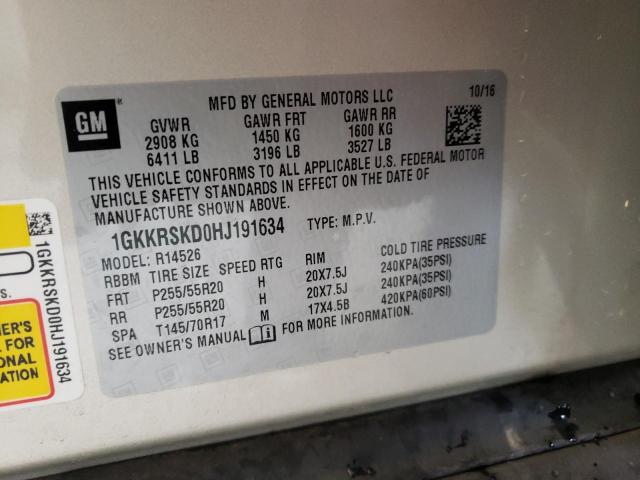 Photo 9 VIN: 1GKKRSKD0HJ191634 - GMC ACADIA LIM 