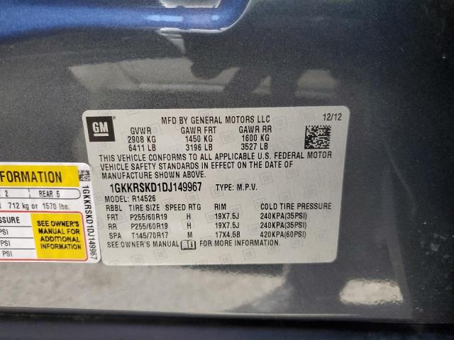 Photo 12 VIN: 1GKKRSKD1DJ149967 - GMC ACADIA SLT 