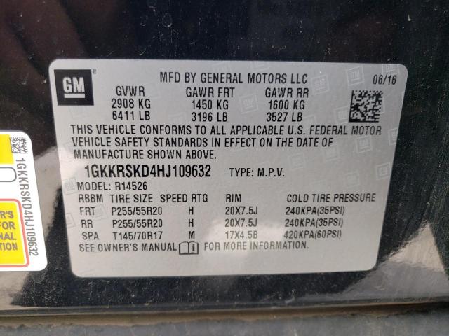 Photo 12 VIN: 1GKKRSKD4HJ109632 - GMC ACADIA LIM 