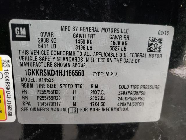 Photo 12 VIN: 1GKKRSKD4HJ166560 - GMC ACADIA 