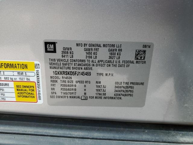 Photo 12 VIN: 1GKKRSKD5FJ145469 - GMC ACADIA SLT 