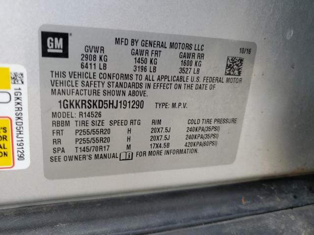 Photo 12 VIN: 1GKKRSKD5HJ191290 - GMC ACADIA 