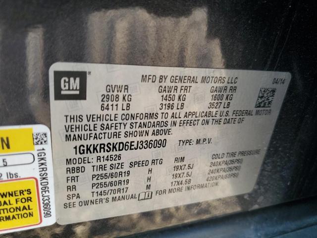 Photo 12 VIN: 1GKKRSKD6EJ336090 - GMC ACADIA SLT 