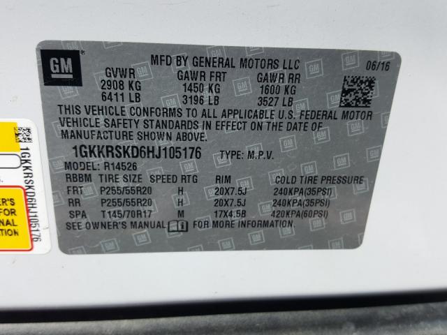 Photo 9 VIN: 1GKKRSKD6HJ105176 - GMC ACADIA LIM 