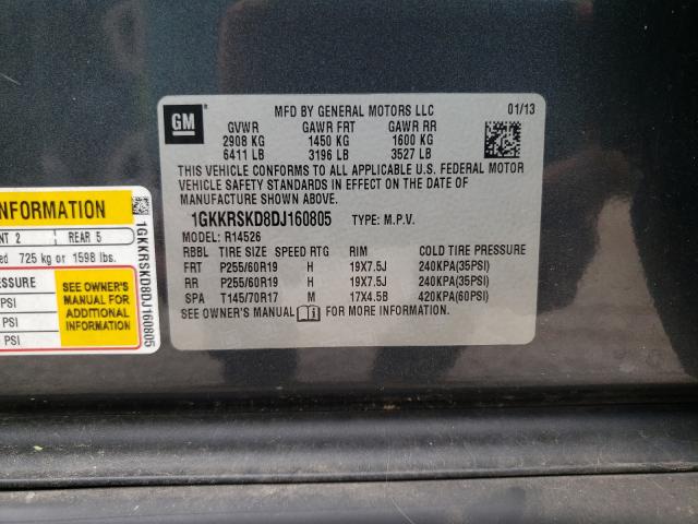 Photo 9 VIN: 1GKKRSKD8DJ160805 - GMC ACADIA SLT 