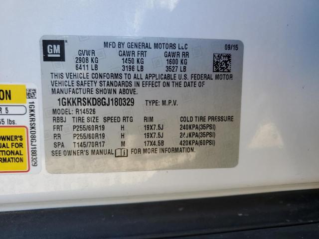 Photo 12 VIN: 1GKKRSKD8GJ180329 - GMC ACADIA SLT 