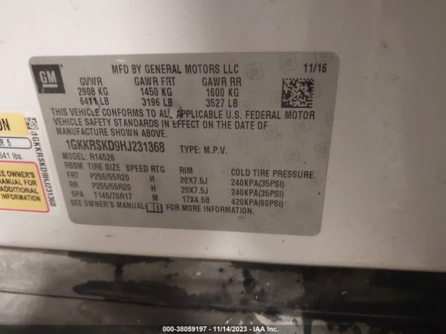 Photo 8 VIN: 1GKKRSKD9HJ231368 - GMC ACADIA LIM 