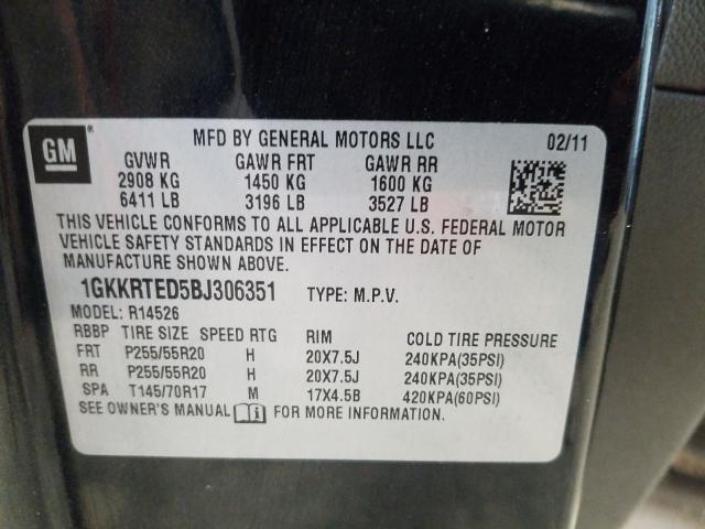 Photo 9 VIN: 1GKKRTED5BJ306351 - GMC ACADIA DEN 